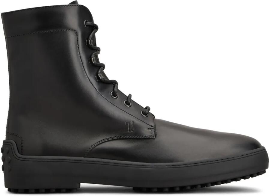 Tod's Leren combat boots Zwart