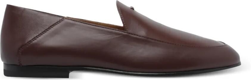 Tod's Leren loafers met logoplakkaat Bruin