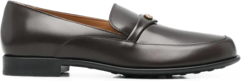 Tod's Leren loafers met logoplakkaat Bruin