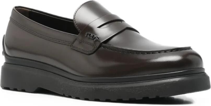 Tod's Leren loafers met logoplakkaat Bruin - Foto 2
