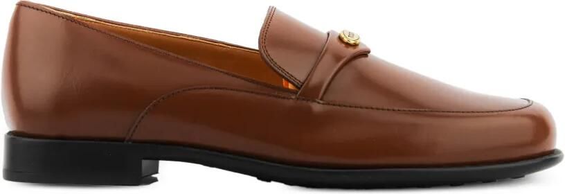Tod's Leren loafers met logoplakkaat Bruin