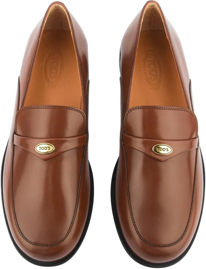 Tod's Leren loafers met logoplakkaat Bruin - Foto 2