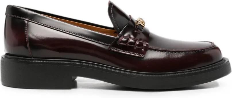Tod's Leren loafers met logoplakkaat Rood