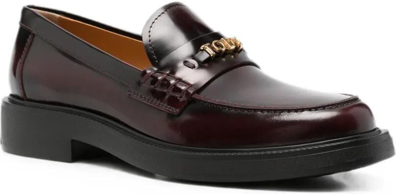 Tod's Leren loafers met logoplakkaat Rood - Foto 3