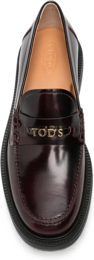Tod's Leren loafers met logoplakkaat Rood - Foto 4