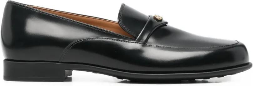 Tod's Leren loafers met logoplakkaat Zwart