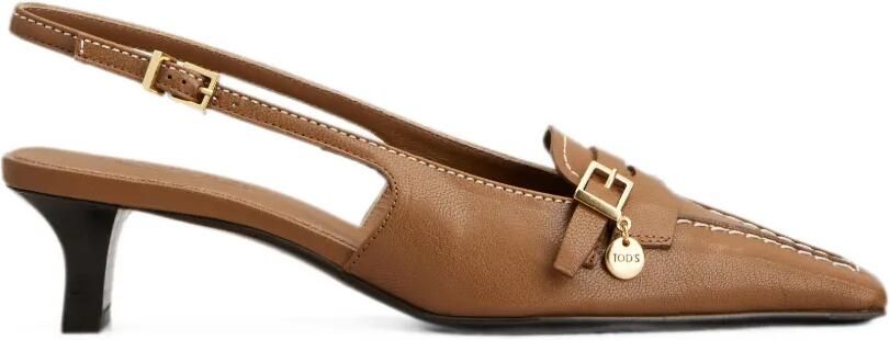 Tod's Leren slingback pumps Bruin