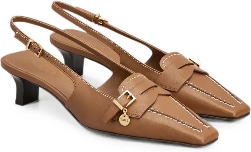 Tod's Leren slingback pumps Bruin - Foto 3