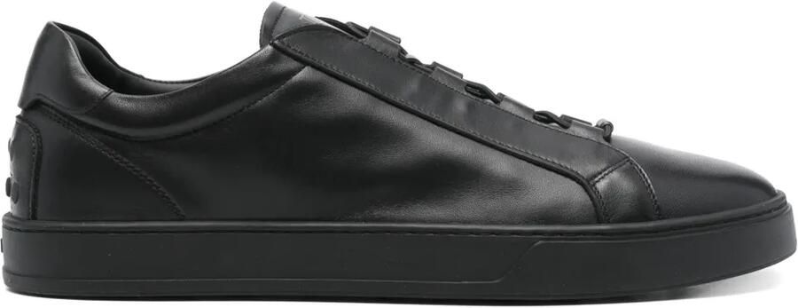 Tod's Leren sneakers met logo-print Zwart