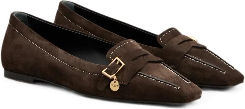 Tod's Loafers met contrasterend stiksel en gespdetail Bruin - Foto 3