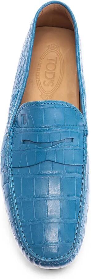 Tod's Loafers met krokodillen-reliëf Blauw