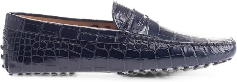 Tod's Loafers met krokodillen-reliëf Blauw