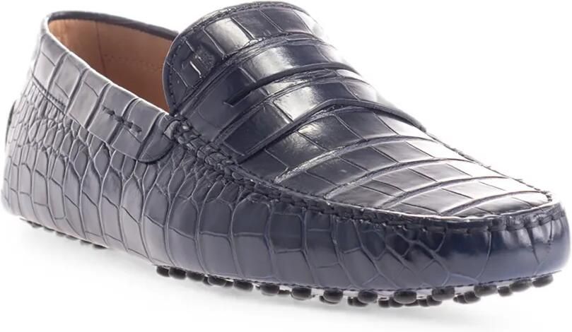 Tod's Loafers met krokodillen-reliëf Blauw - Foto 3