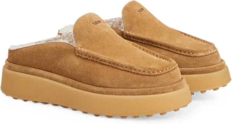 Tod's Loafers met lammy voering en logoplakkaat Beige - Foto 3