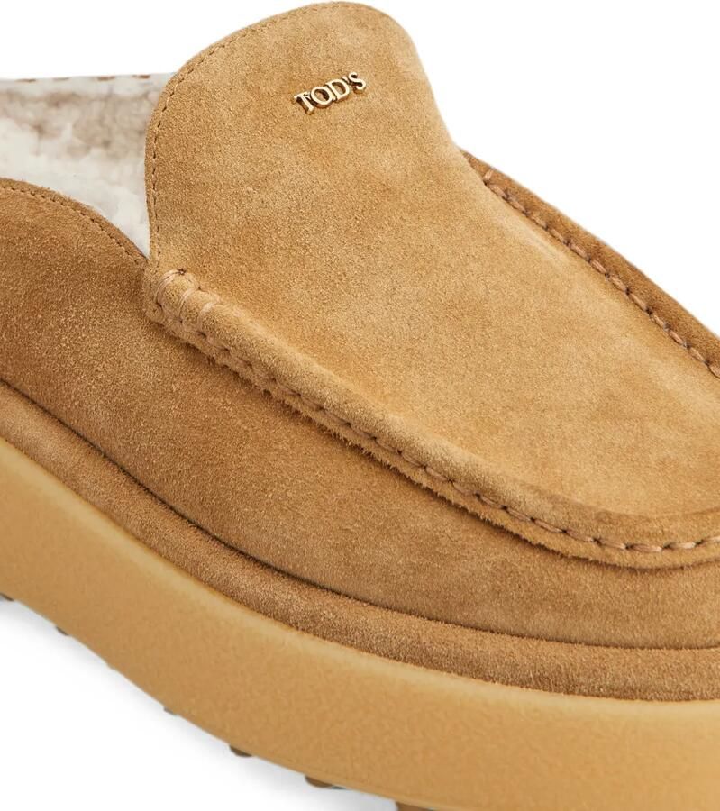 Tod's Loafers met lammy voering en logoplakkaat Beige - Foto 2