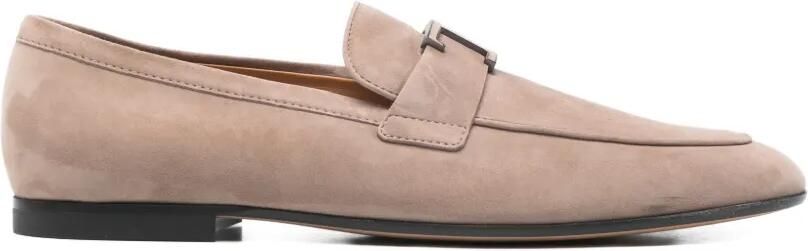Tod's Loafers met logoplakkaat Beige