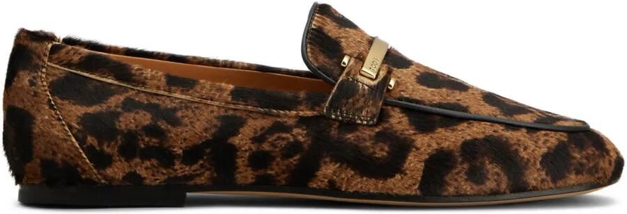 Tod's Loafers met luipaardprint Bruin