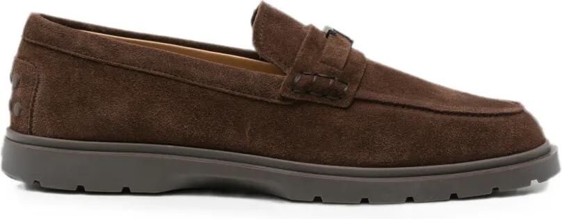 Tod's Loafers met T-plakkaat Bruin