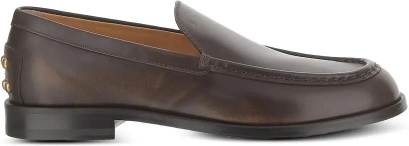 Tod's Loafers van leer met metalen stippen Bruin
