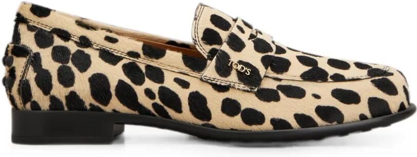 Tod's Loafers van leer met pony-effect Beige