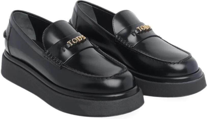 Tod's Loafers met logoplakkaat en plateauzool Zwart - Foto 3
