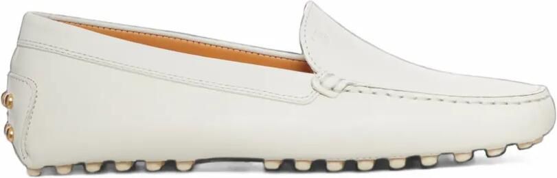 Tod's metal dots gommino loafers in leather Wit