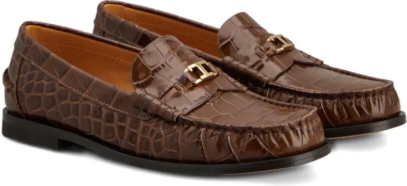 Tod's Oval-T loafers met leer-reliëf Bruin - Foto 4
