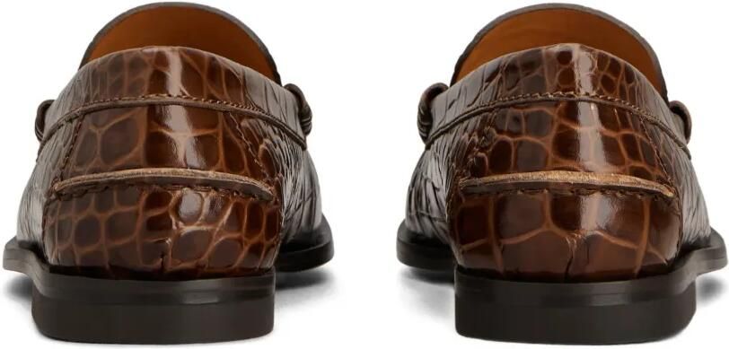 Tod's Oval-T loafers met leer-reliëf Bruin - Foto 3