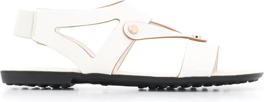 Tod's Platte leren sandalen Wit