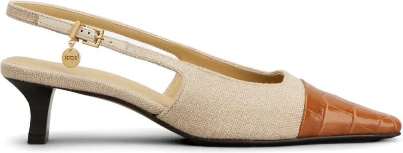Tod's Pumps met krokodillen-reliëf en bandje Beige