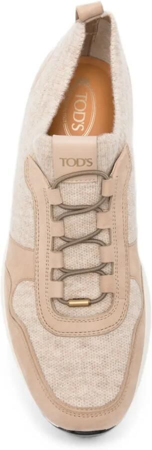 Tod's Red Dot gebreide suède sneakers Beige - Foto 4
