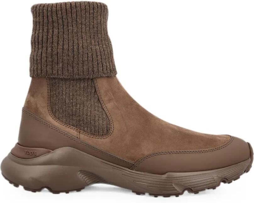 Tod's Ribgebreide suède laarzen Bruin