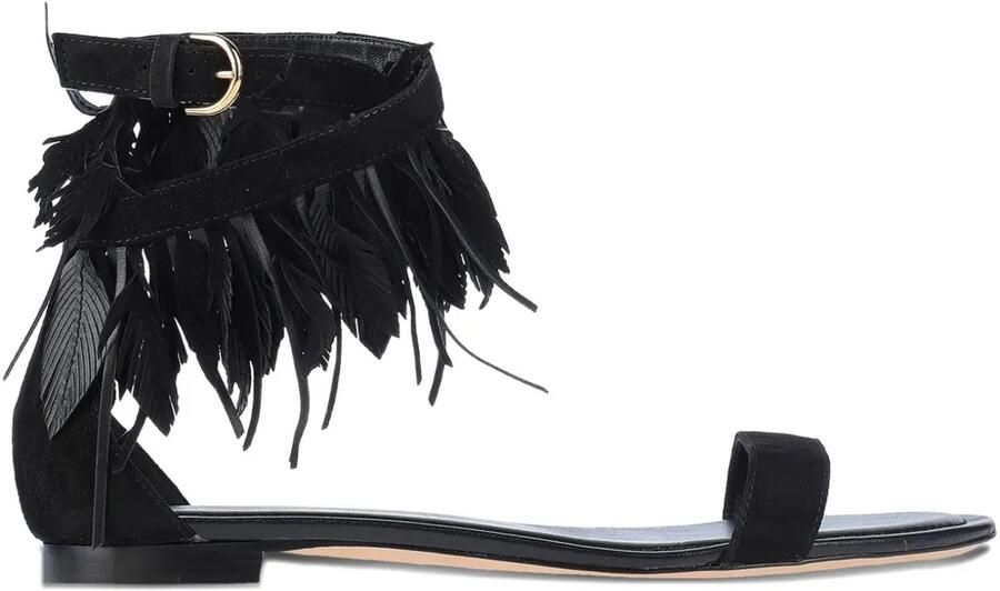Tod's sandalen met franjes en open neus Zwart