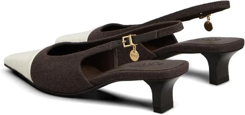 Tod's Slingback pumps met krokodillen-reliëf Bruin - Foto 4