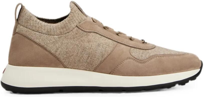 Tod's Sneakers van wolblend met suède vlakken Beige