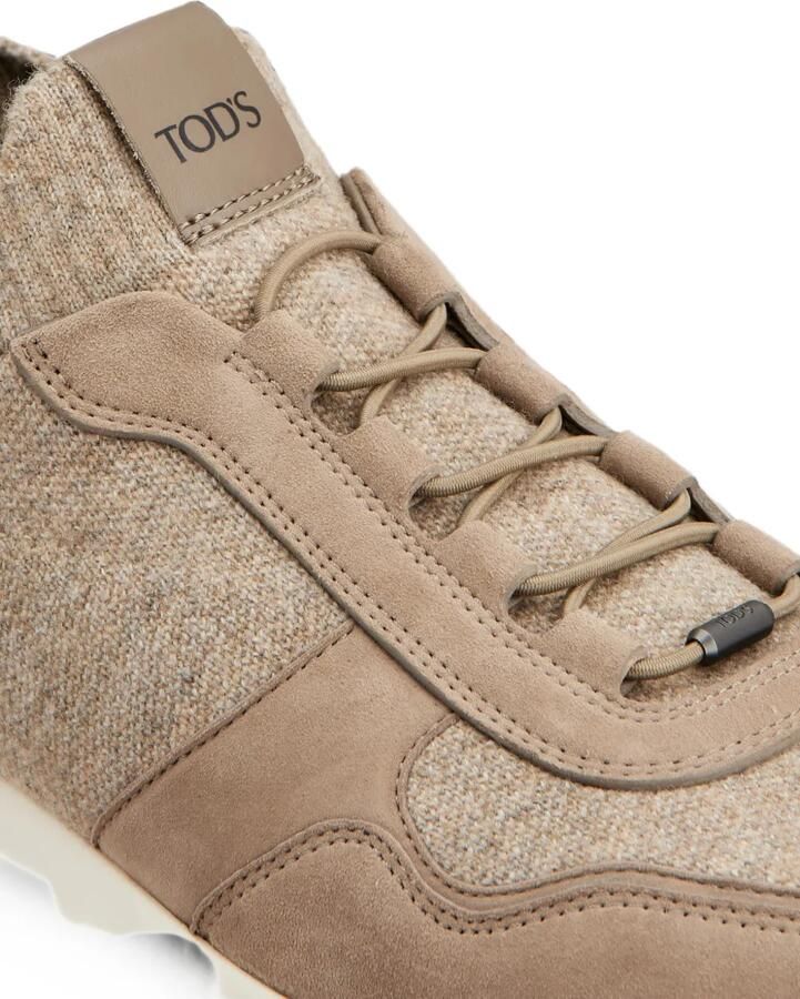 Tod's Sneakers van wolblend met suède vlakken Beige - Foto 2
