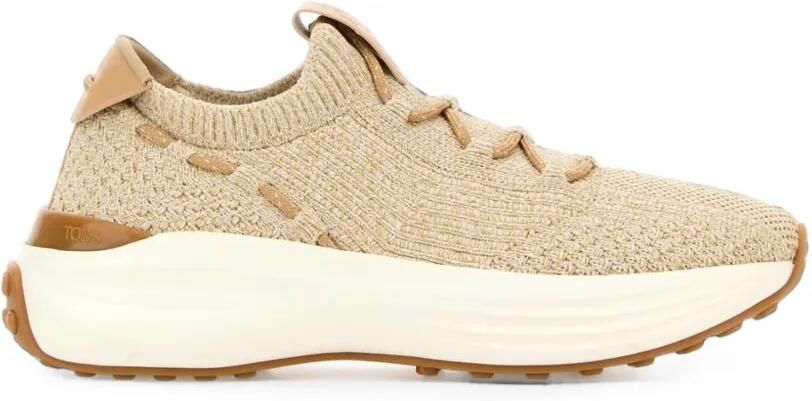 Tod's Soksneakers van stof en leer Beige
