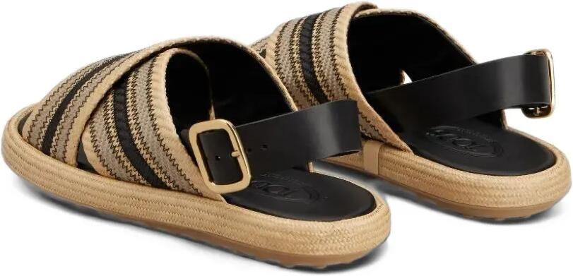 Tod's striped crossover-strap sandals Beige - Foto 5