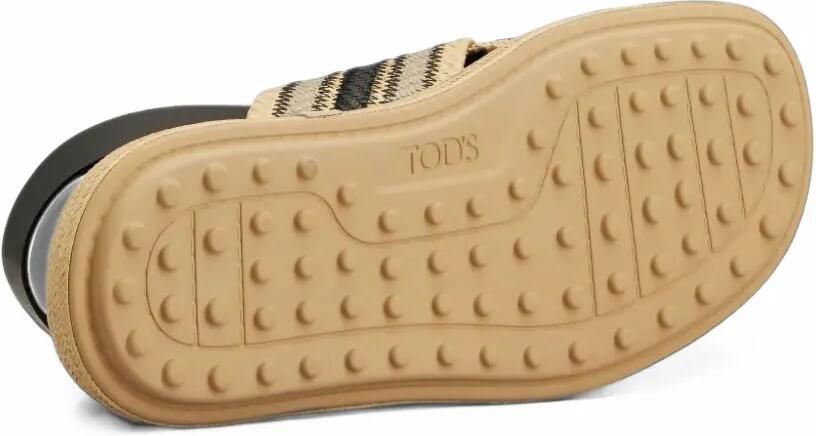 Tod's striped crossover-strap sandals Beige - Foto 4