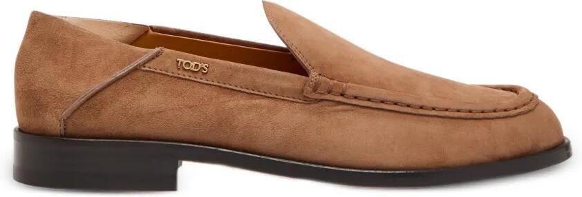 Tod's Suède ballerina's met logoplakkaat Bruin