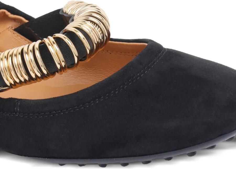 Tod's Suède ballerina's met ringdetail Zwart - Foto 2