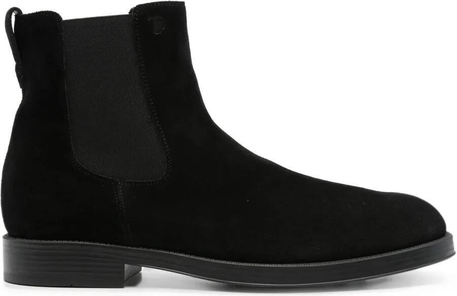 Tod's Suède chelsea laarzen met elastisch vlak Zwart