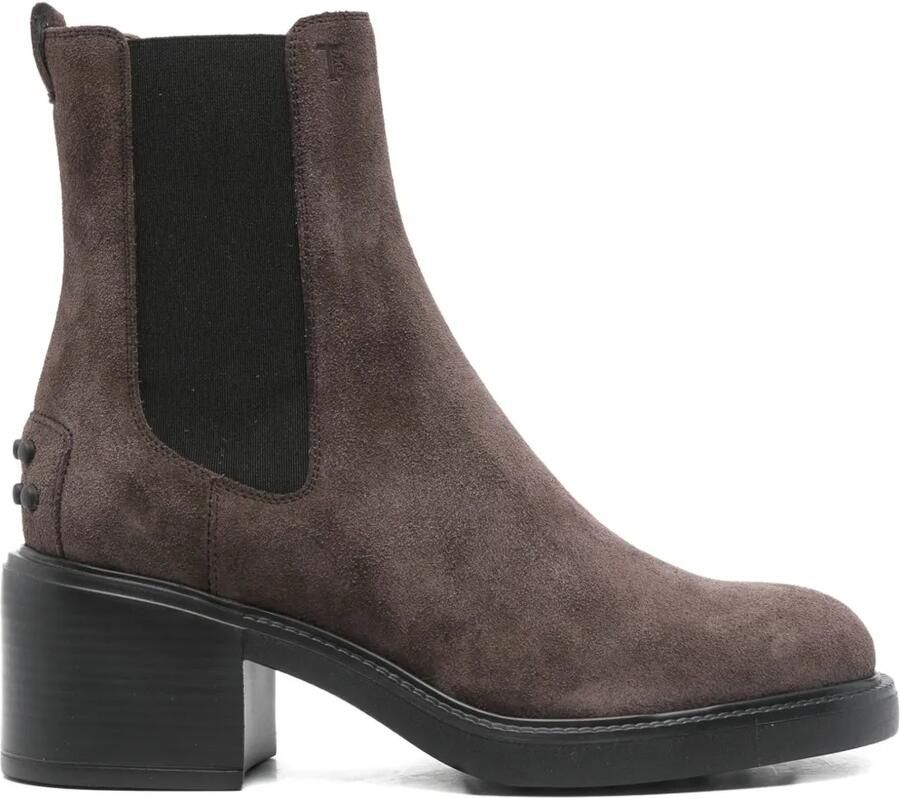 Tod's Suède Chelsea laarzen met logo-reliëf Bruin