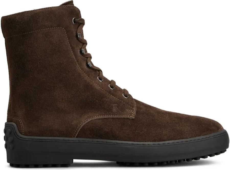 Tod's Suède combat boots Bruin