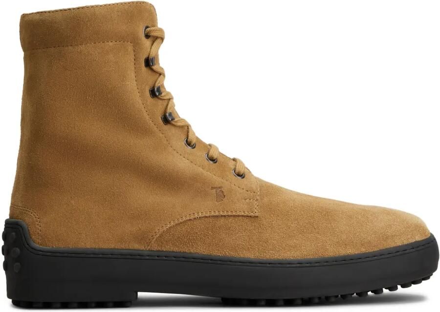 Tod's Suède combat boots Bruin
