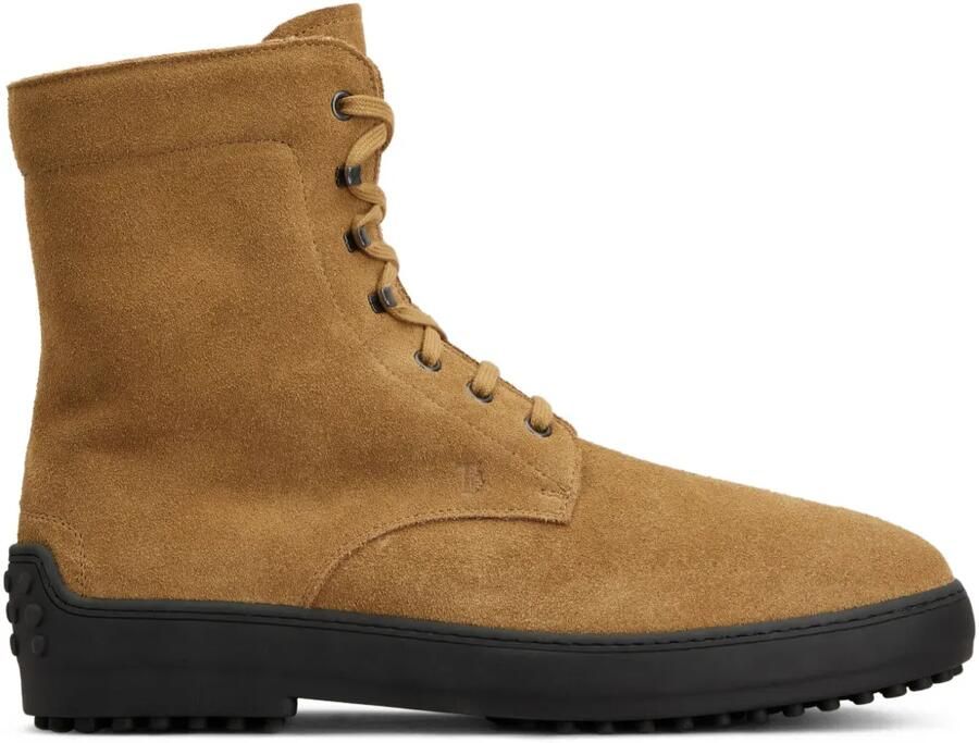 Tod's Suède combat boots Bruin