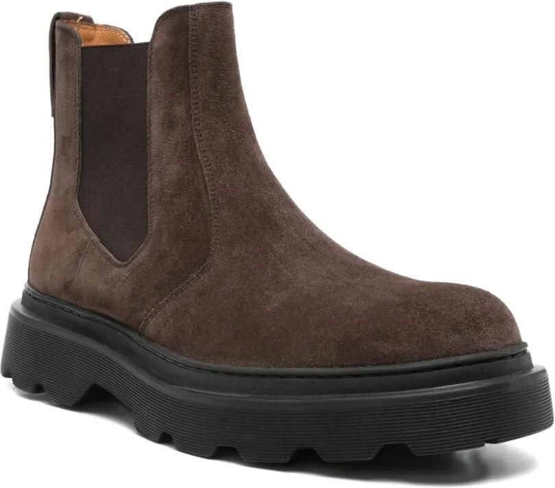 Tod's Suède laarzen met elastische vlakken Bruin - Foto 2