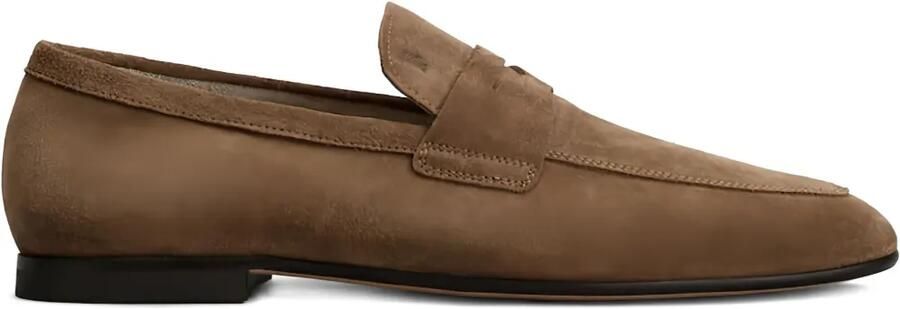 Tod's Suède loafers met penny-bandje Bruin