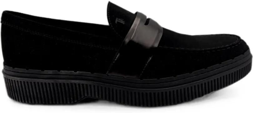Tod's Suède loafers met plateauzool Zwart