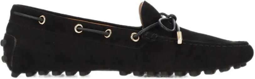 Tod's Suède loafers met strikdetail Zwart